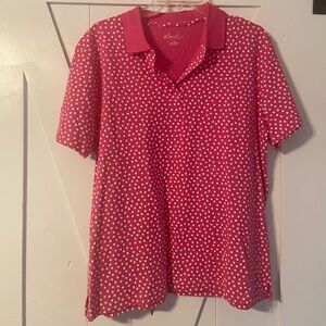 Kim Rogers Fuchsia Polka Dot Top Large
